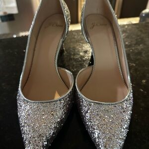 J. Crew Elsie Silver Glitter Women's Shoes
